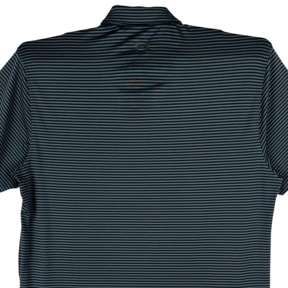 Under Armour Men's Stripe Polo Shirt Size 2XL Loose Fit Black/Gray Short Sleeve - Picture 6 of 8